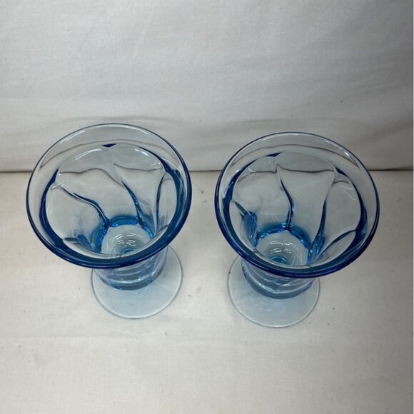 2 Fostoria Jamestown Light Blue Iced Tea Footed Tumblers Glasses 6 1/8" - Picture 4 of 7